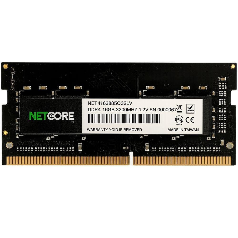 Memoria Para Notebook Netcore 16gb Ddr4 3200mhz, Sodimm, Pc4-25600 , Cl22, 1.2v - Net416384so32lv
