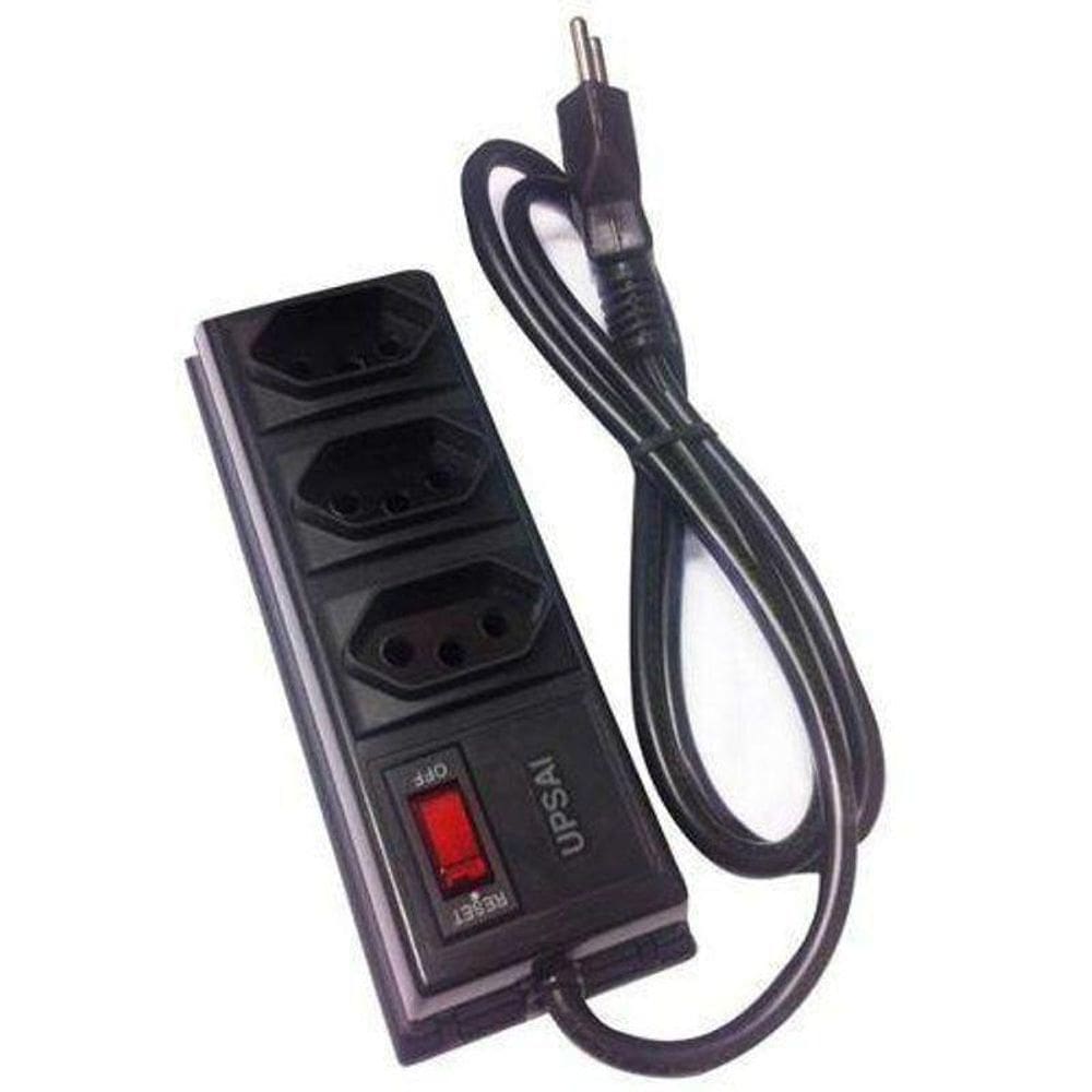 Filtro de Linha 3 Tomadas Bivolt Transversal Preto FL3 - UPSAI