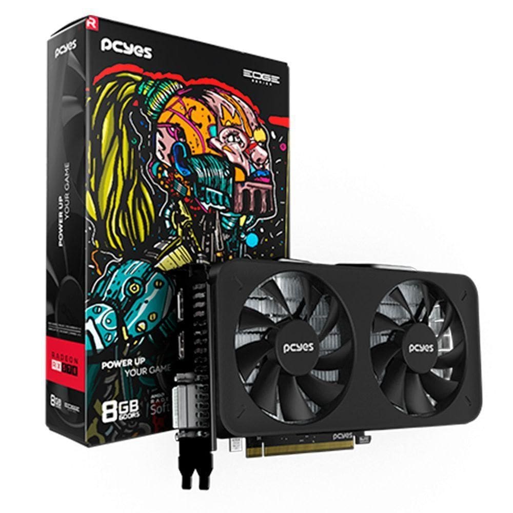 Placa De Vídeo Pcyes Amd Radeon Rx 570 Projeto Edge, 8gb, Gddr5, 256 Bits, Dual Fan - Pvex5708gb2f