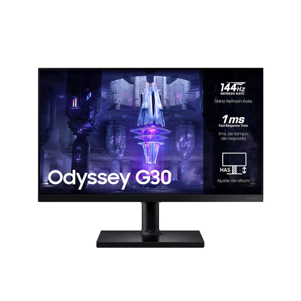 Monitor Gamer Samsung Odyssey G30 24” LS24BG300 ADM Freesync Full HD HDMI 144Hz 1ms Com Ajuste de altura