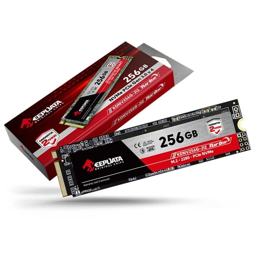 Ssd Keepdata Turbo 256gb, M.2 2280 Nvme Pcie Gen 3.0 X4, Leitura Até 2400 Mb-s E Gravação 1700 Mb-s - Kdnv256g-j12