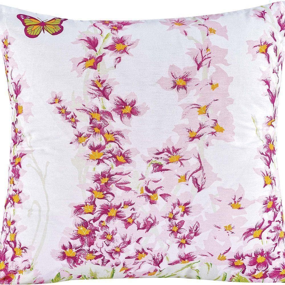 Capa De Almofada Craft 1 Peça Percal 200 Fios 100% Algodão - Estampa Borboletas
