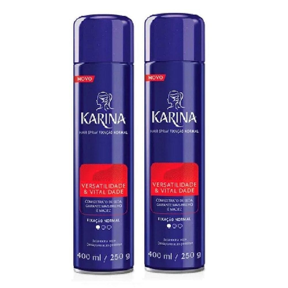 Kit 2 Unidades Hair Spray Karina Fixação Normal 400Ml