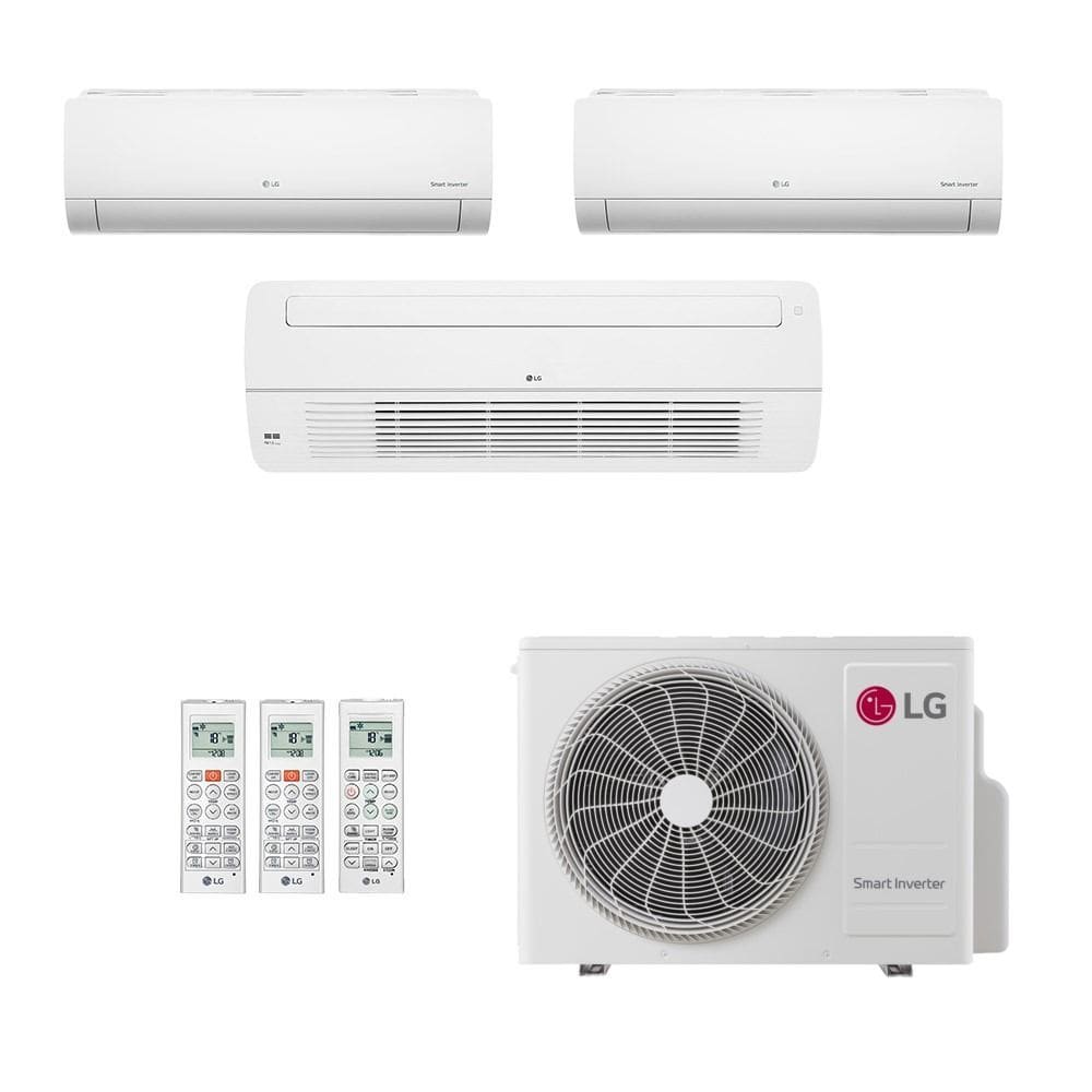 Ar-Condicionado Multi Split Inverter LG 30.000 (2x Evap HW 12.000 + 1x Evap Cassete 1 Via 18.000) Só Frio 220V