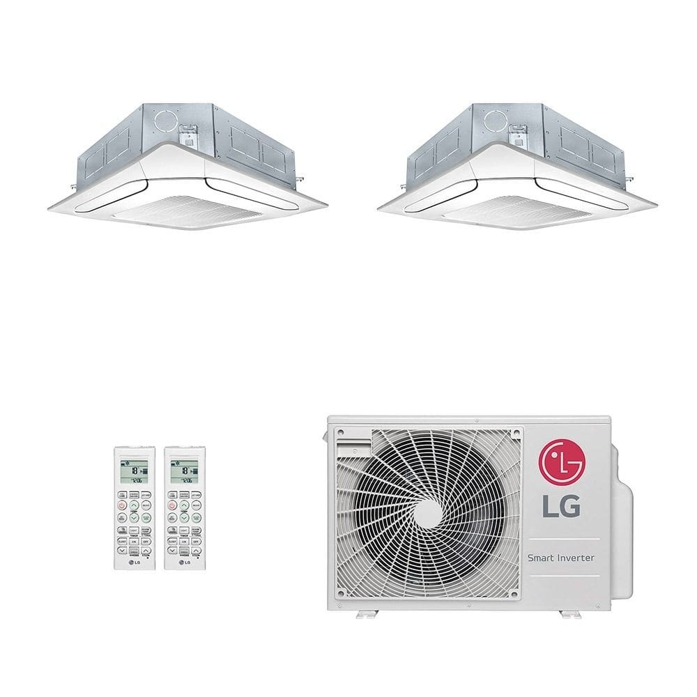 Ar-Condicionado Multi Split Inverter LG 18.000 (2x Evap Cassete 4 Vias 12.000) Quente/Frio 220V