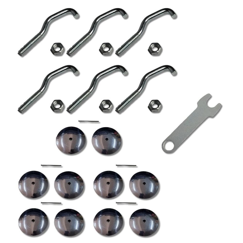 Kit 6 Garra Pandeiro Com Porca + 5 Pares Platinela E 1 Chave