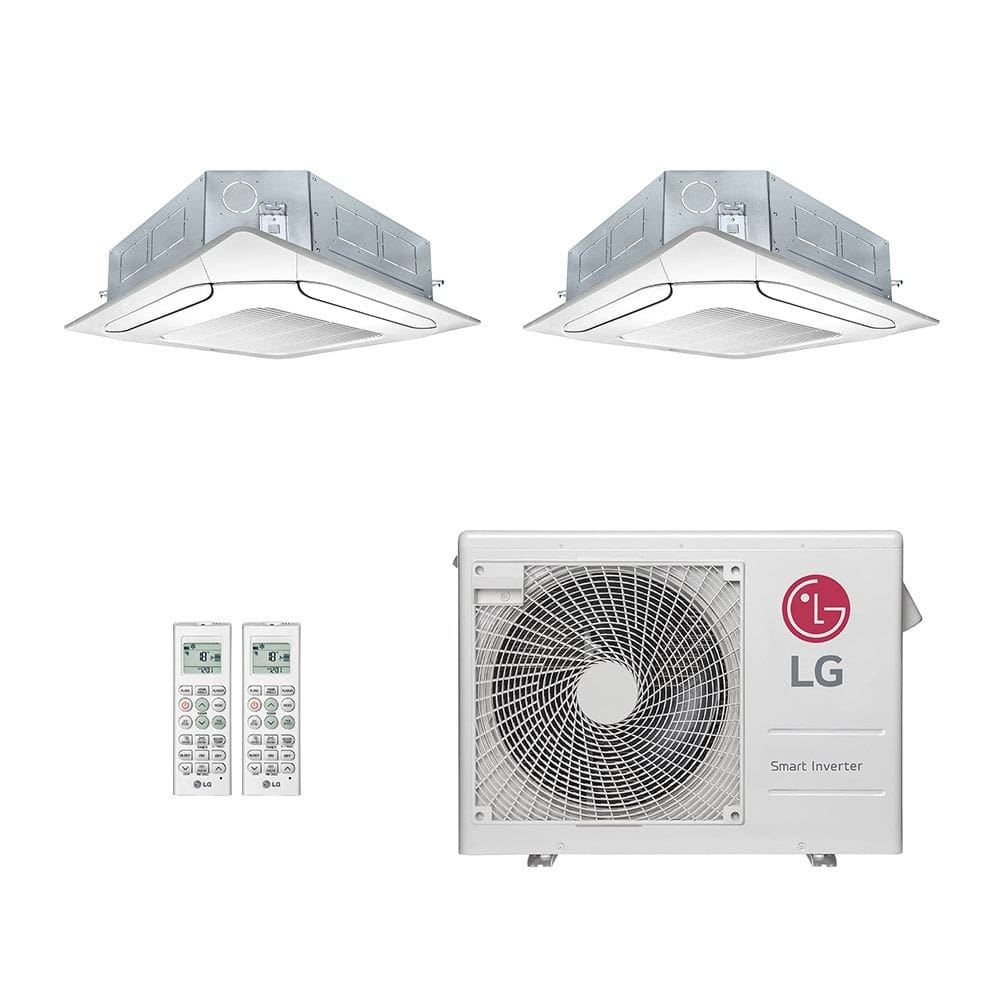 Ar-Condicionado Multi Split Inverter LG 24.000 (2x Evap Cassete 4 Vias 12.000) Quente/Frio 220V