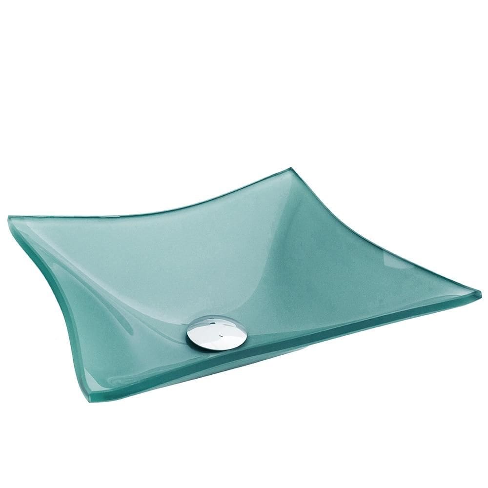 Cuba de Apoio Retangular Modaza Trevi de Vidro, Prata