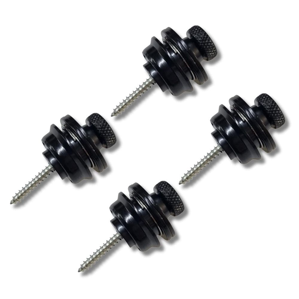 Kit 4 Strap Lock Pro Resistente Metal Preto Guitarra Baixo
