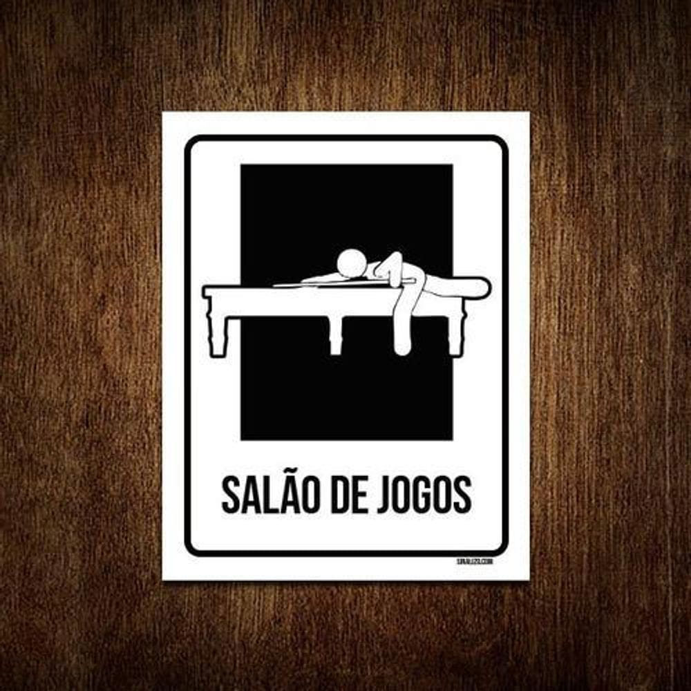 Kit 10 Placas Condomínio Ambiente Salão De Jogos