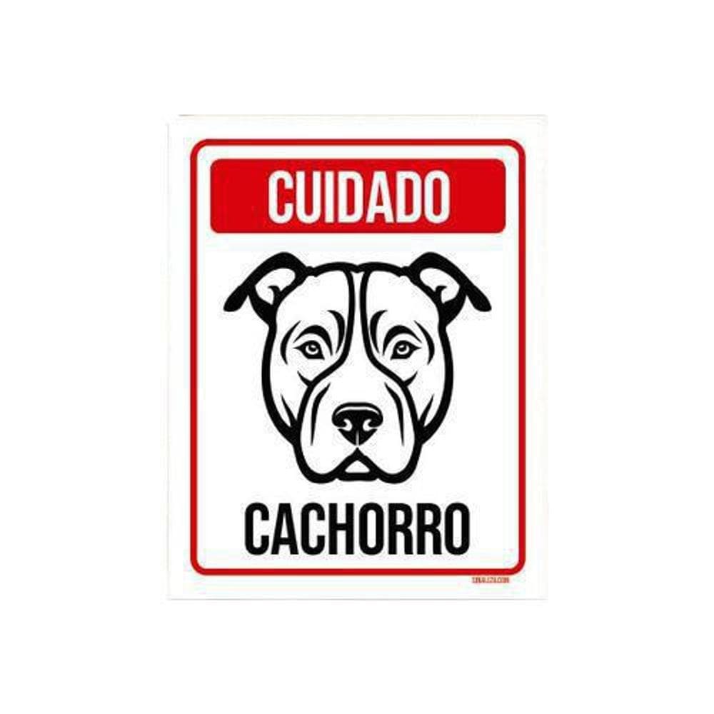 Kit 10 Placas Cuidado Cachorro Pitbull