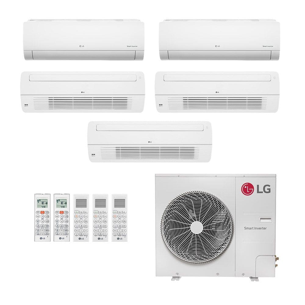 Ar-Condicionado Multi Split Inverter LG 48.000 (2x Evap HW 9.000 + 3x Evap Cassete 1 Via 18.000) Só Frio 220V