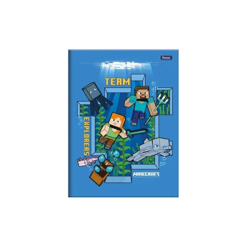 Mini Caderno Brochura Foroni Minecraft 80 Folhas