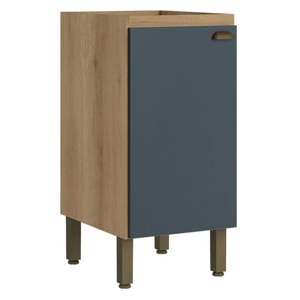 Balcão 40 cm com 1 Porta Finesse sem Tampo Capuccino Azul- THB