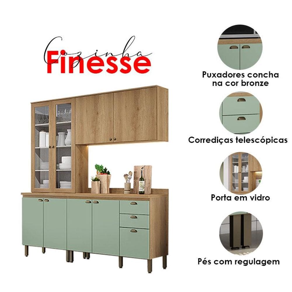 Cozinha Modulada Finesse Composição 32 Capuccino Menta - THB