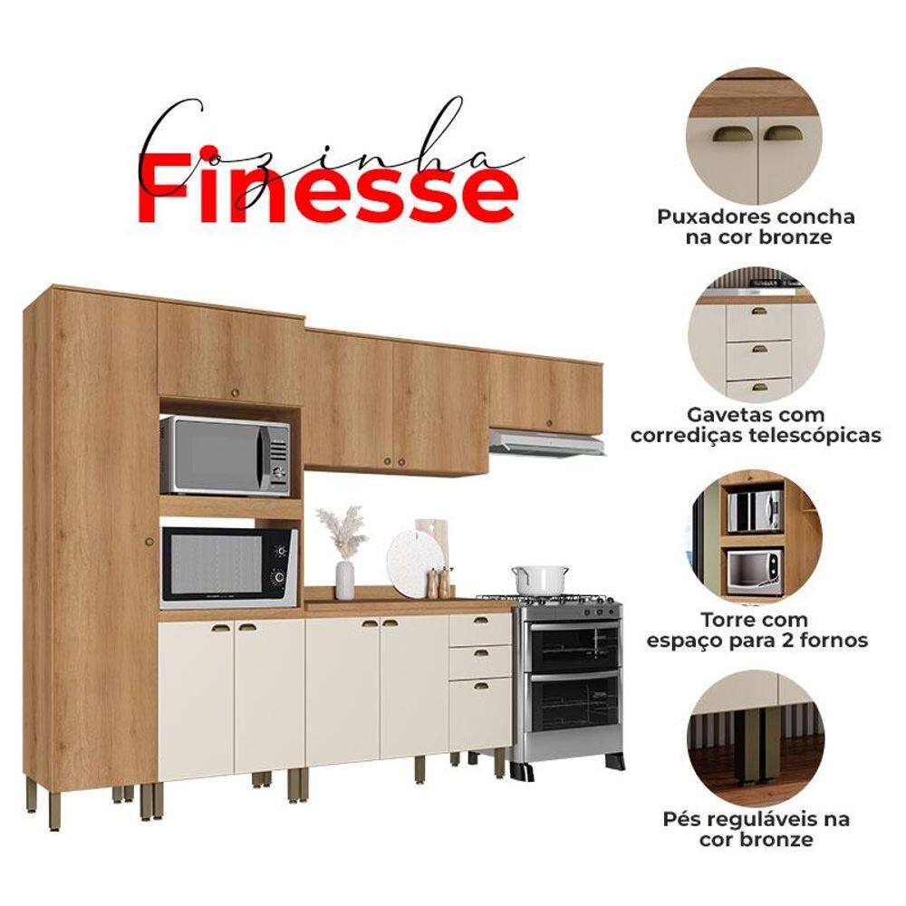 Cozinha Modulada Finesse Composição 9 Capuccino Off White - THB