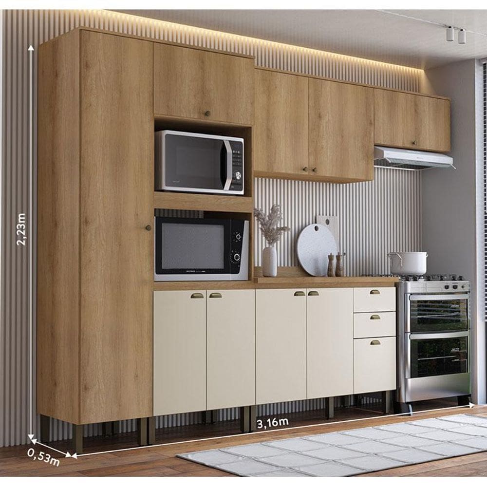 Cozinha Modulada Finesse Composição 8 Capuccino Off White - THB