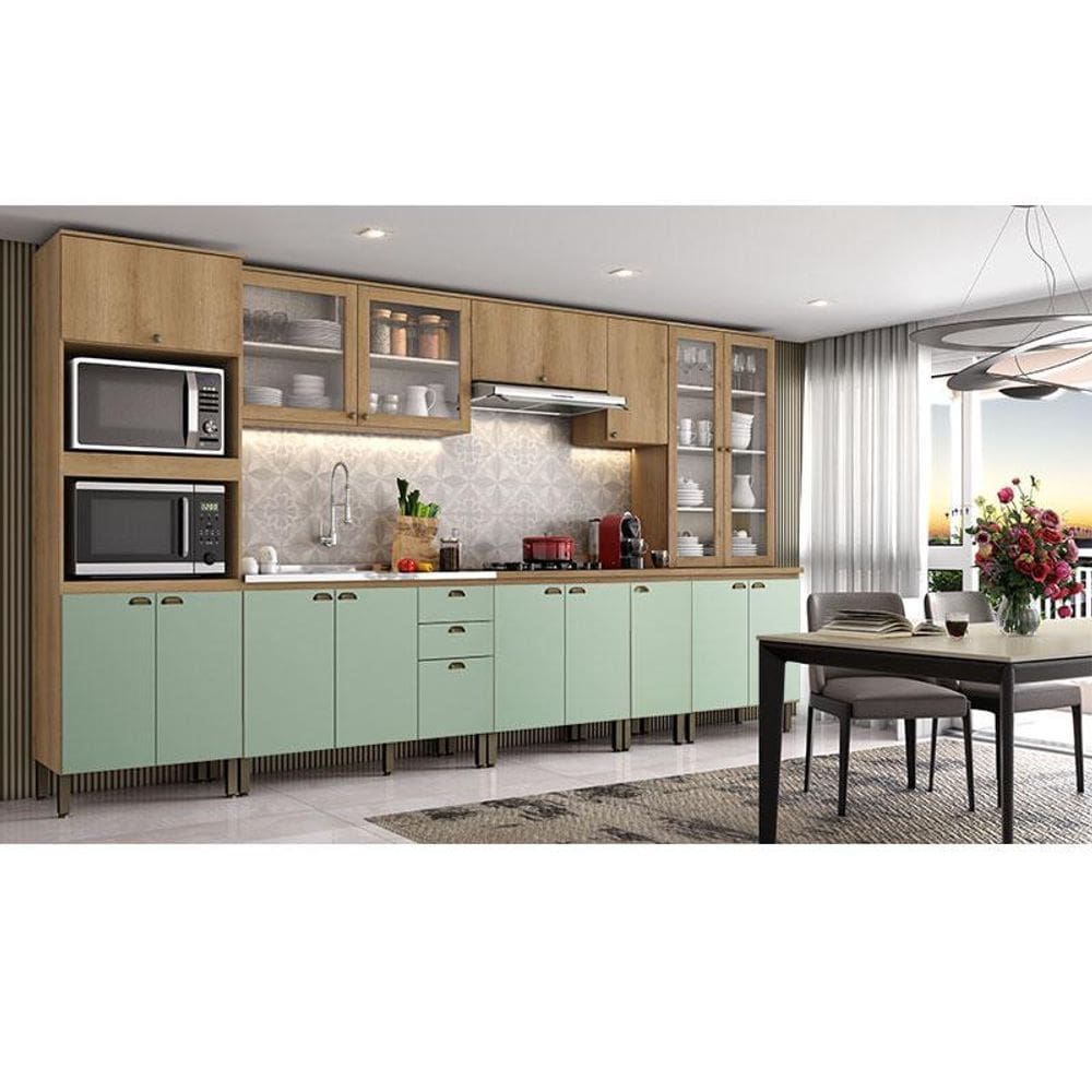 Cozinha Modulada Finesse Ambiente Composição 13 Capuccino Menta - THB