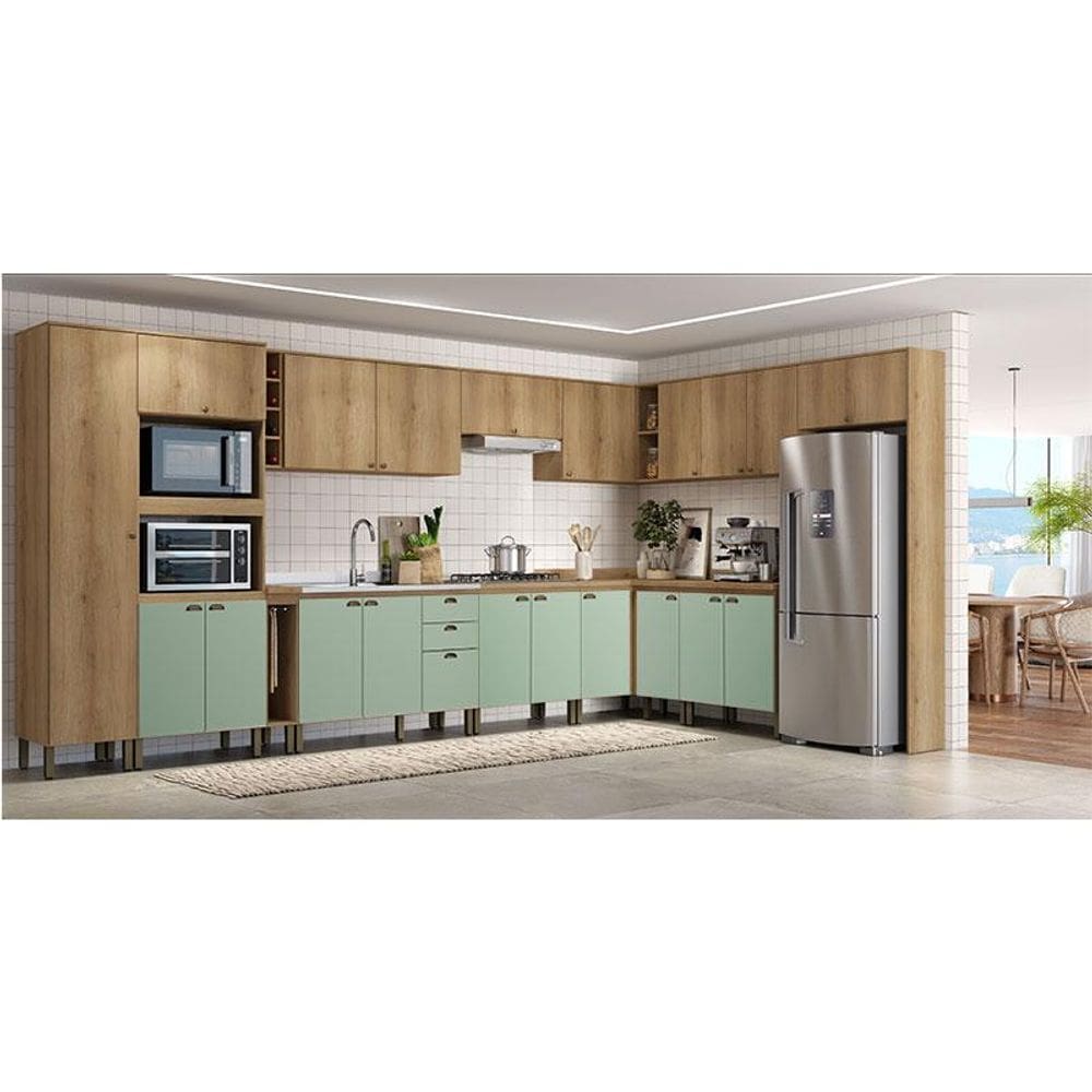 Cozinha Modulada Finesse Ambiente Composição 14 Capuccino Menta - THB