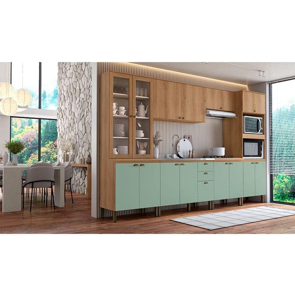 Cozinha Modulada Finesse Ambiente Composição 10 Capuccino Menta - THB