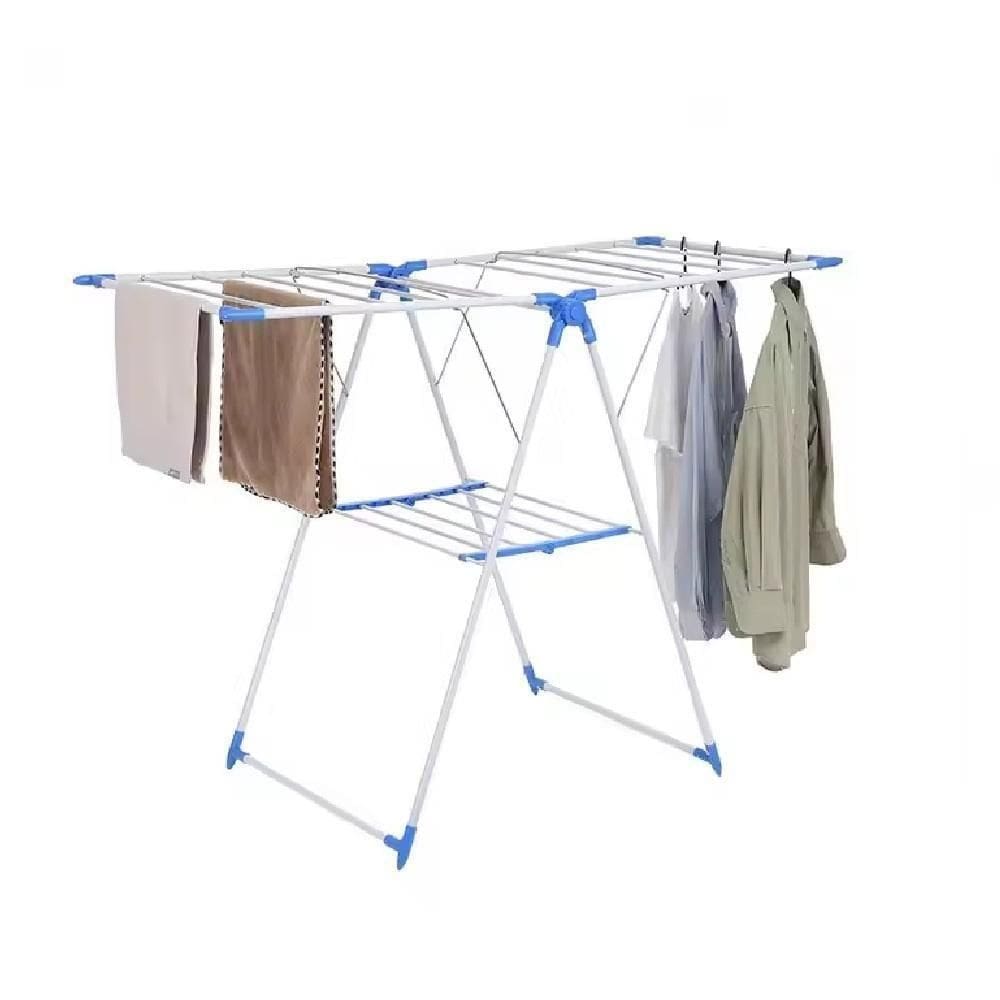 Varal De Chão Dobrável Reforçado Com Dupla Aba E 2 Andares Slim