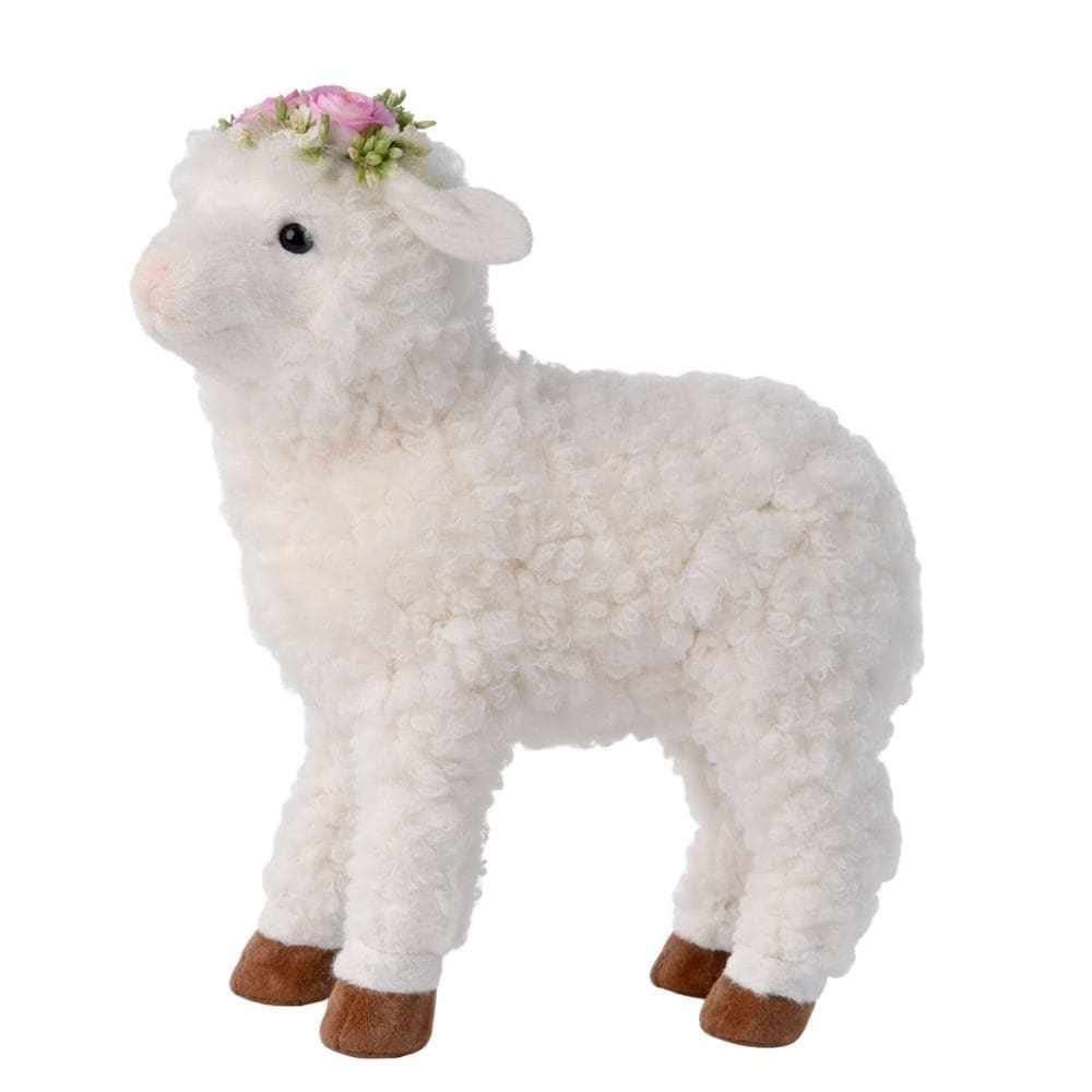 Pelucia De Páscoa Ovelha C/ Flores 29x25cm 1099194