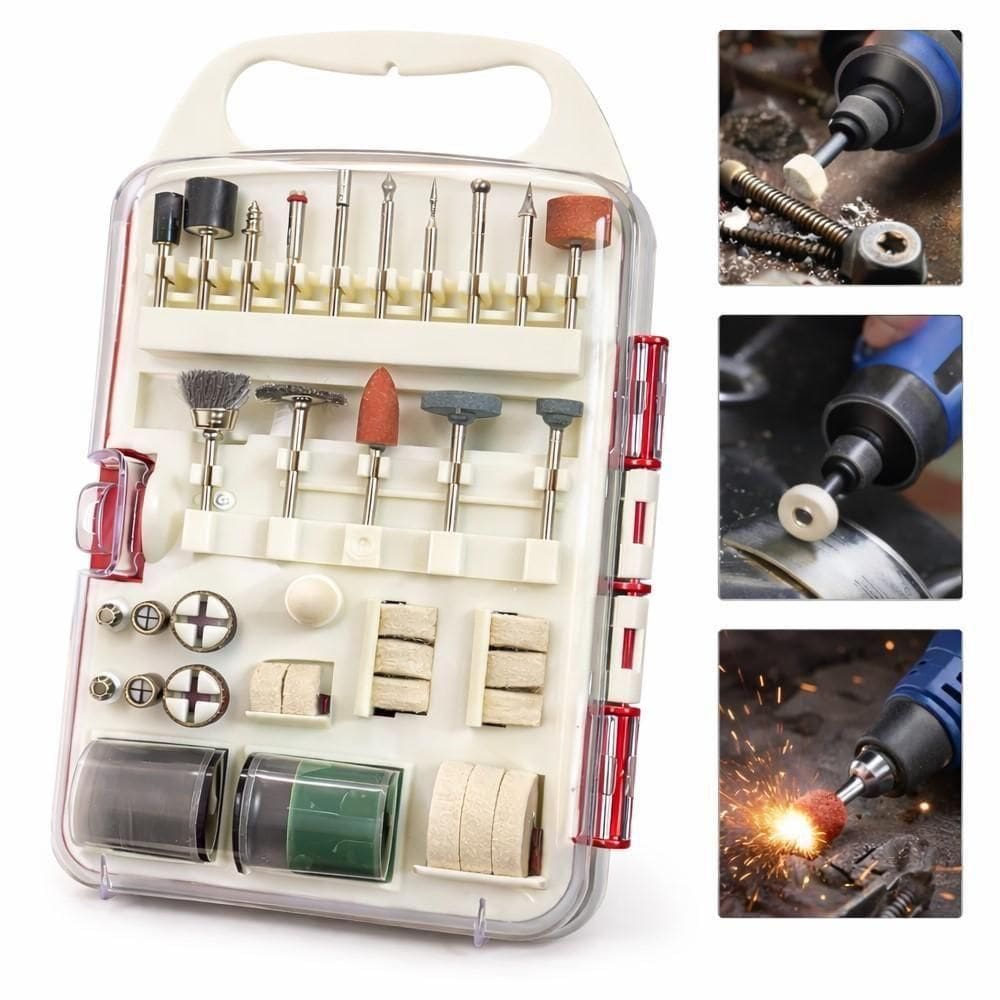 Kit 71 Acessórios Para Micro Retífica Universal Com Maleta Corte Lixa Polimento Gravação Artesanato