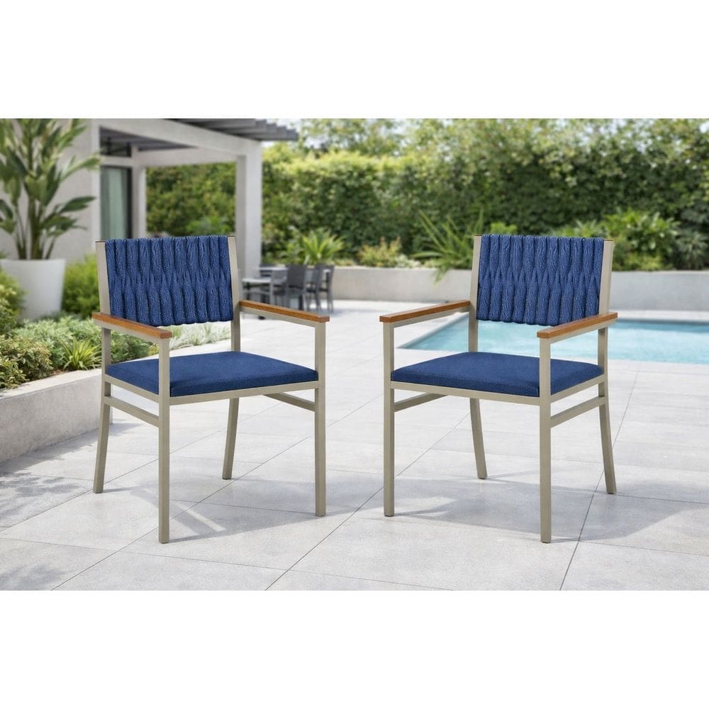 Kit 2 cadeiras náutica com braço externa Milon -AZb- Solare