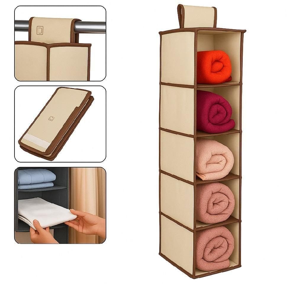 Sapateira Vertical Organizadora Com 5 Divisórias Para Guarda Roupa Closet E Armário