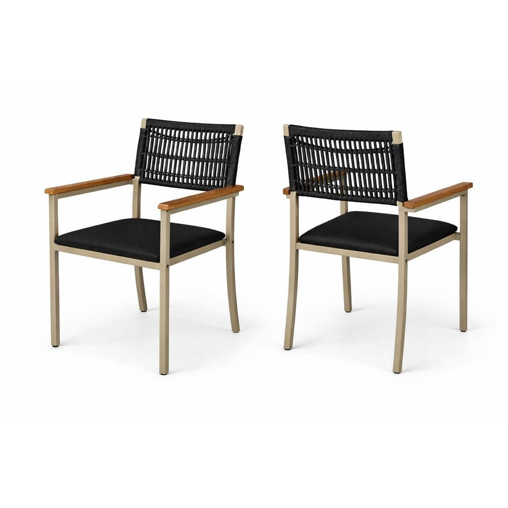 Kit 2 cadeiras externa náutica com braço Trama bg pto Solare