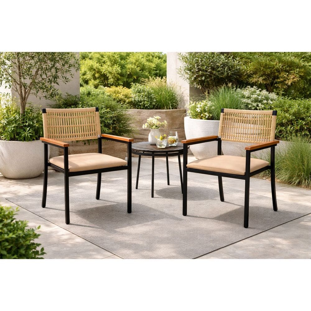 Kit 2 cadeiras externa náutica com braço Trama bg pto Solare