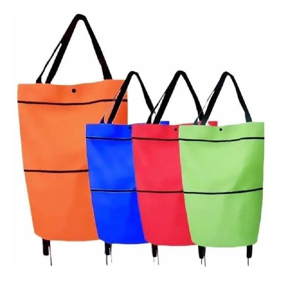 Carrinho Compras Feira Bolsa Dobrável Sacola Expansivel Multiuso Compacta Rodinhas Mercado Portatil