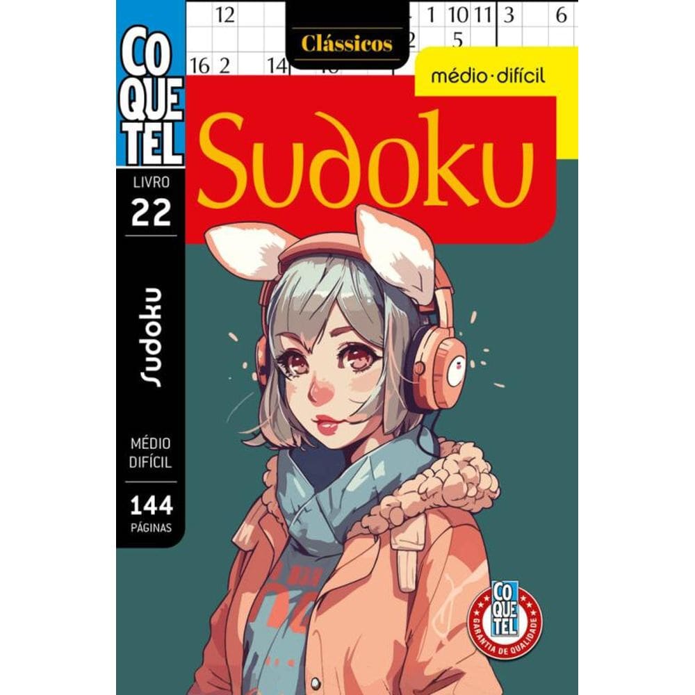 Livro Coquetel Sudoku Médio-Difícil 22: Níveis fácil e médio