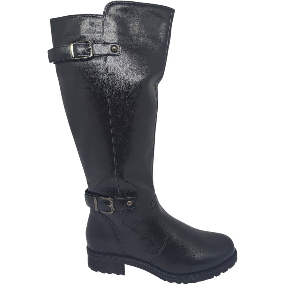 Bota Feminina Montaria Casual Dia a Dia Passeio Cano Alto Salto Baixo Bico Redondo Conforto Mooncity 72135