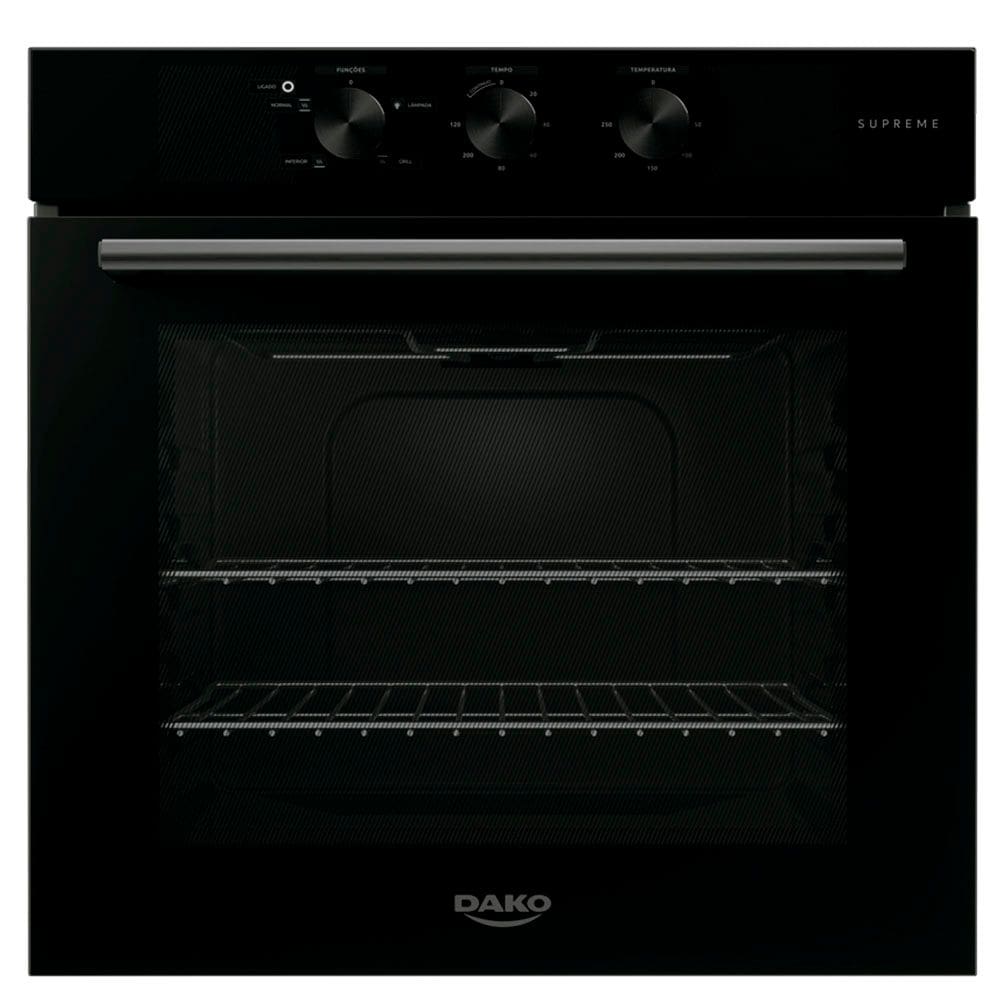 Forno Elétrico de Embutir 80 Litros Dako Supreme Painel Analógico Função Grill Preto 220V