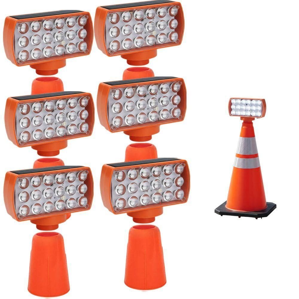 Sinalizador Solar Viario Kit 6 Duas Cores Seguranca Noturna Alerta Obra Avenida Rodovia Alerta Estrada Transito