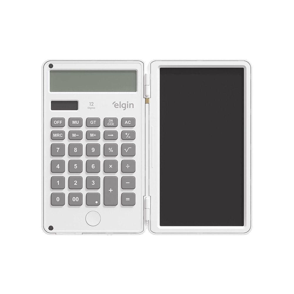 Calculadora Com Tela Para Anotação Branca - 12 Dígitos Duplo Zero Funções Avançadas