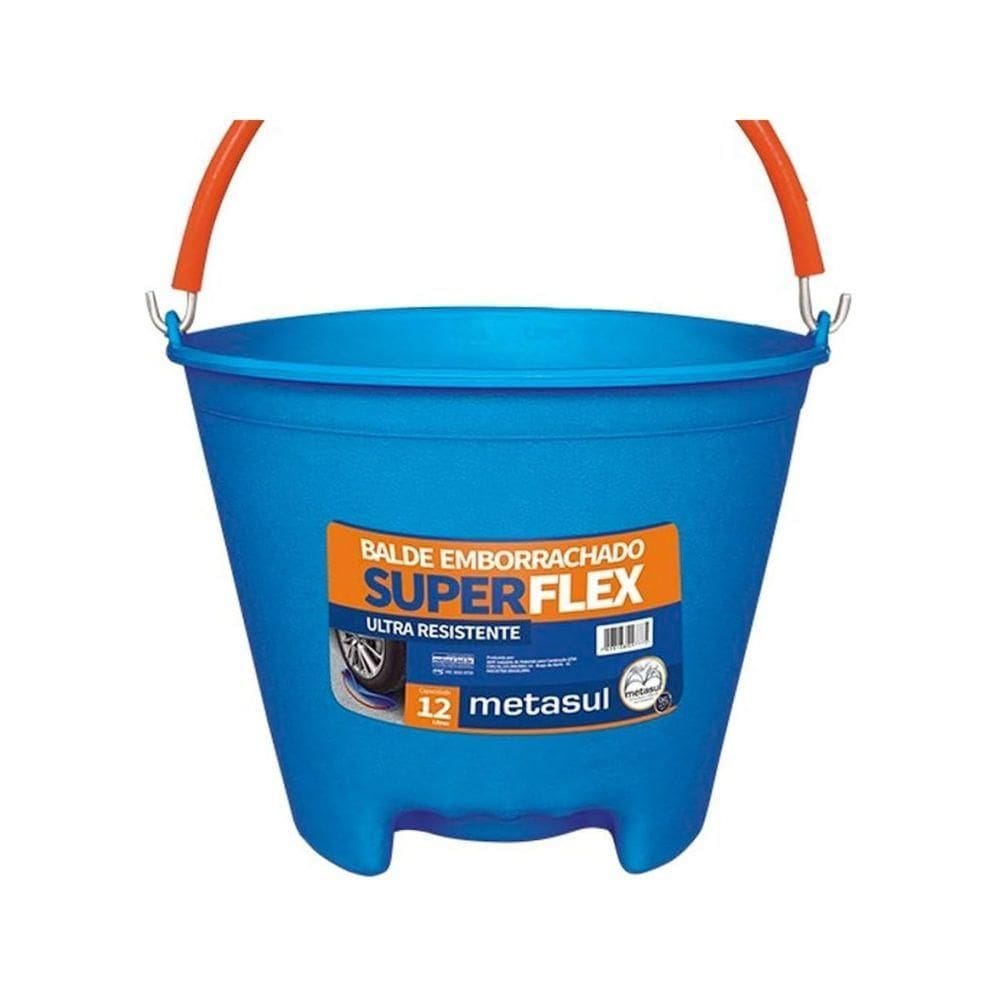Balde Emborrachado 12 Litros Ultra Resistente - Superflex - Metasul