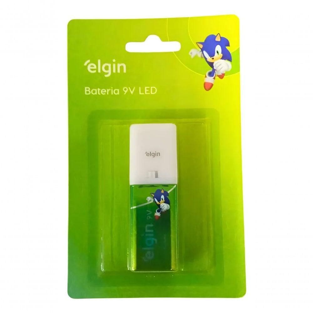 Bateria 9v Alcalina Com Lanterna Elgin
