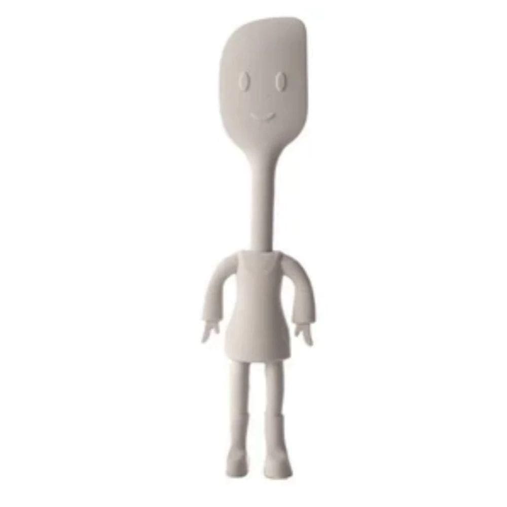 Espátula Pão Duro Boneco 19cm Silicone Branco Wincy