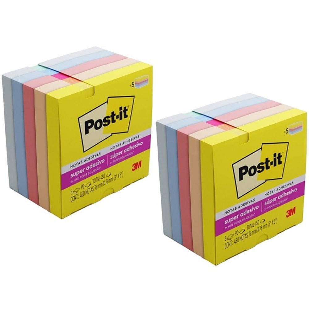Kit com 2 POST-IT Alegria 76MM X 76MM 5 Cores