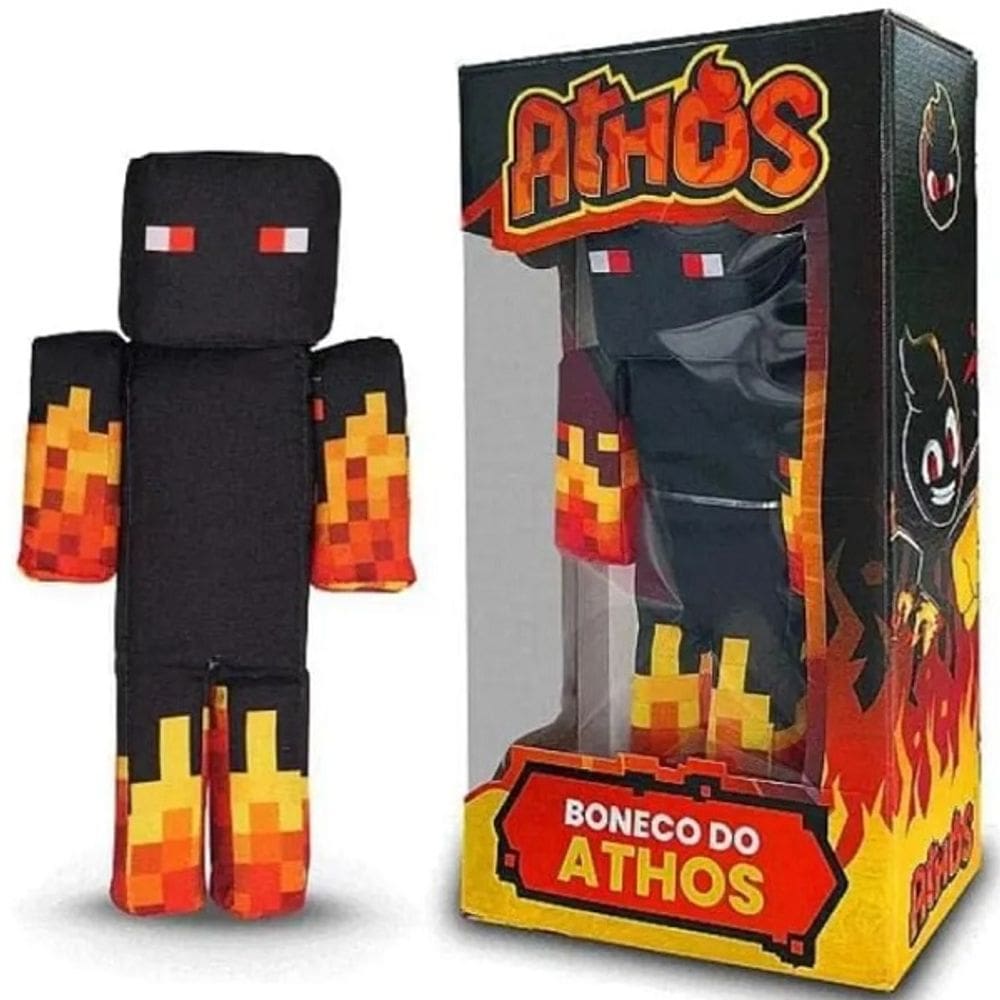 Minecraft Boneco ATHOS Youtuber Streamers Espuma 35CM Cosmo KIDS