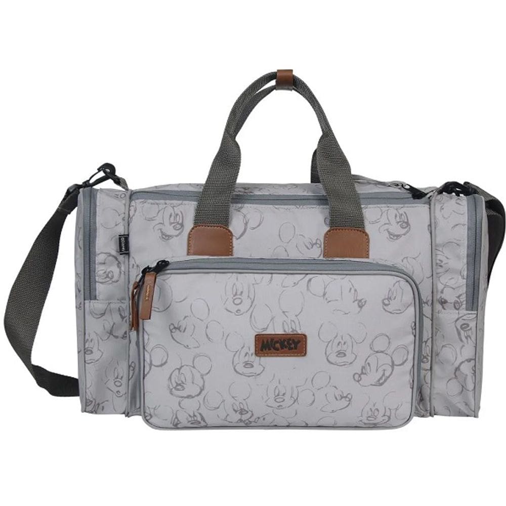 Sacola Maternidade PLUS Mickey Cinza com Trocador Babygo