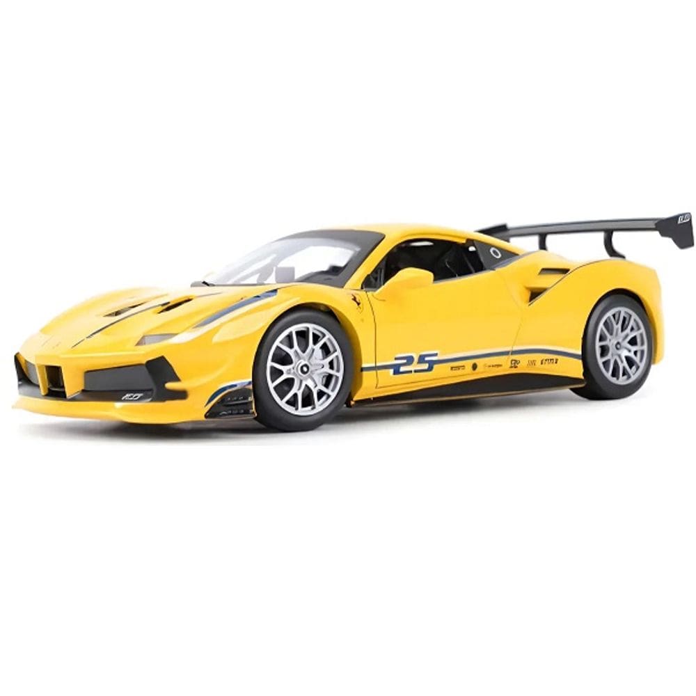 Carrinho Miniatura Ferrari 488 Challenge Racing Amarela 1/24