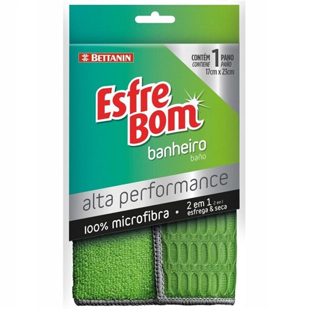 Pano para Banheiro Microfibra ALTA Performance Esfrebom Verde