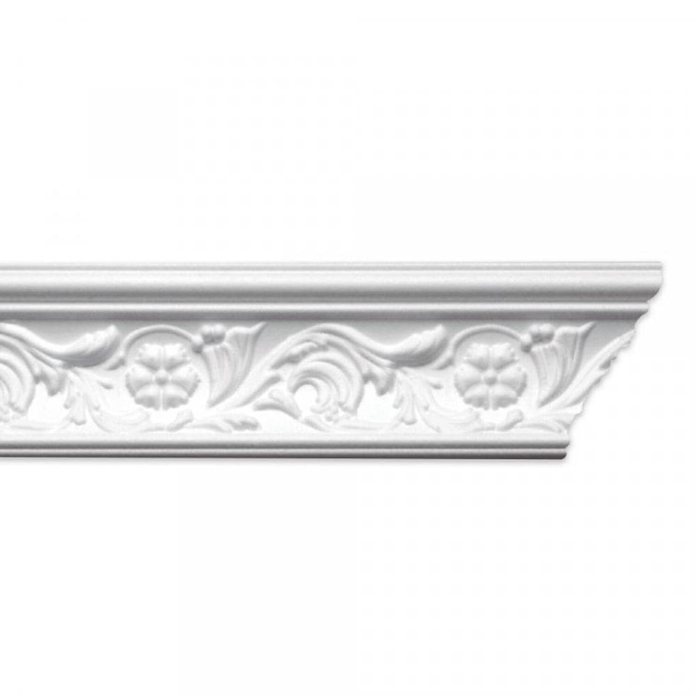 Kit 90M Linear Roda Teto Perfil de Poliestireno Anna Branco