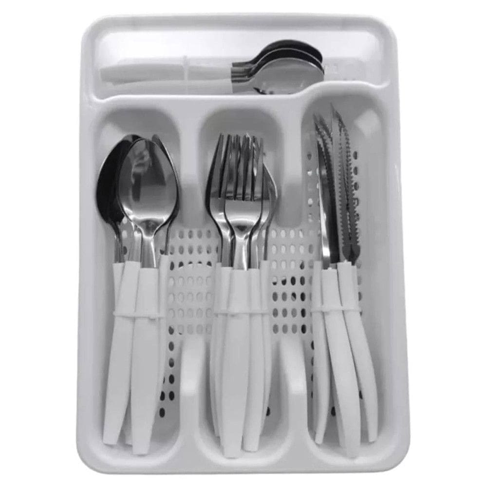 Conjunto de Talheres 25 Pecas com Porta Talheres Utilivita