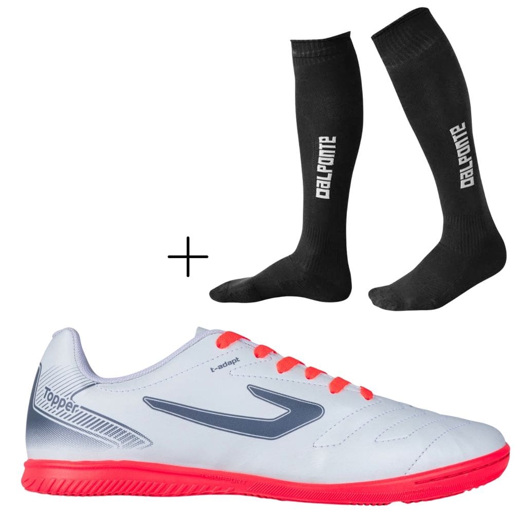 Kit Chuteira Futsal Topper Cup VII+ Meião De Futebol Dalponte Profissional