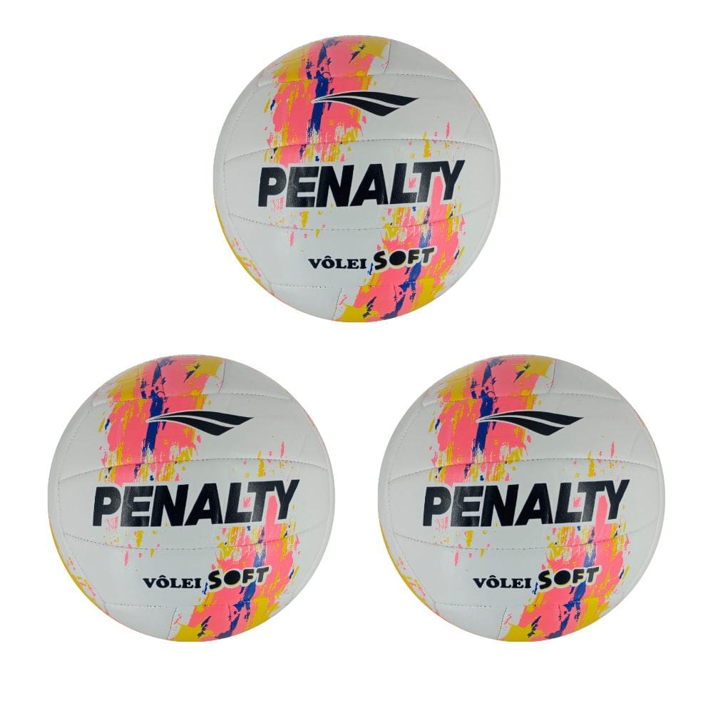 Kit 03 Bola De Vôlei Penalty Soft X Costurada XXIII