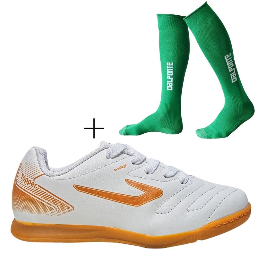 Kit Chuteira Futsal Topper Cup VII+ Meião De Futebol Dalponte Profissional